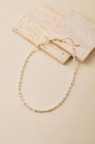 Pearl Beaded Necklaces for Women Layered bradal Gold Necklace Stack Handmade Wedding Jewelry for Brides 18 inches in Saudi Arabia