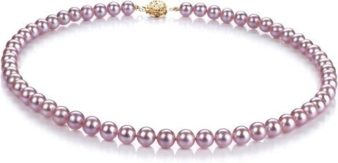 Lavender 6-6.5mm AAAA Quality Freshwater Gold filled Cultured Pearl Necklace For Women in Saudi Arabia