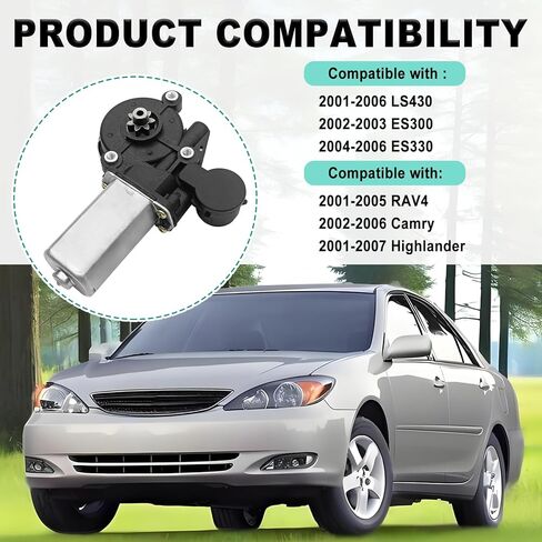 محرك النافذة الأمامي الأيسر للسائق متوافق مع Toyota Camry 2002-2006، Highlander 2001-2007، RAV4 2001-2005، Lexus ES300 2002-2003، LS430 2001-2006 إلخ، استبدل OE 85720-33l20 in Kuwait