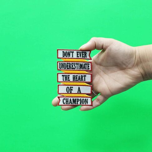 Don't Ever Underestimate The Heart of A Champion Rudy T Quote Houston Iron On Embroidered Patch in Saudi Arabia