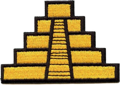 Aztec Pyramid Patch Stone Temple Embroidered Iron On in Saudi Arabia