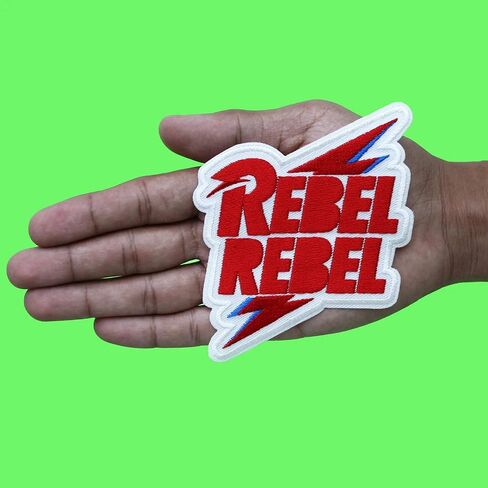David Bowie Rebel Rebel Large Patch Icon Bolt Glam Embroidered Iron On in Saudi Arabia