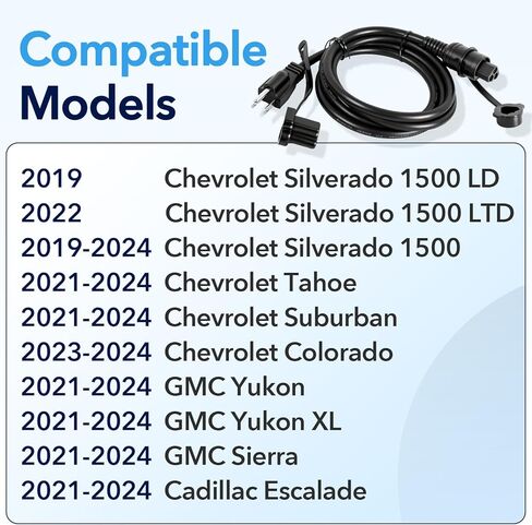 84564686 Block Heater Cable, Engine Heater Cable Fits for 2019-2023 Chevrolet Silverado 1500/LD/LTD, 2020-2024 GM Chevy Silverado 2500/3500 HD Duramax Trucks, 2019-2022 Buick Cadillac in Saudi Arabia