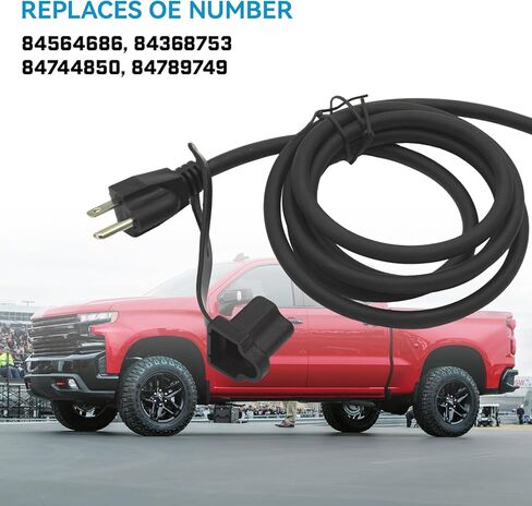 Engine Coolant Heater Cable Compatible with Chevy Silverado 1500 LD/LTD 2019-2023 Tahoe Suburban & GMC Yukon XL Sierra & Cadillac Escalade 2021-2024 Colorado 2023-2024 Replaces# 84564686 in Kuwait