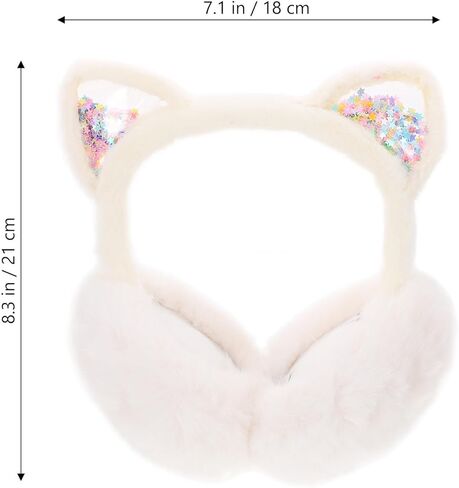 Uonlytech Plush Cat Ear Earmuffs Foldable Winter Thermal Ear Cover Soft Fleece Warmers for Boys Outdoor Cold Weather in Saudi Arabia