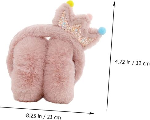SAFIGLE Winter Earmuffs Crown Headband Faux Rabbit Fur, Thick Warm Ear Protector for Outdoor Cold Weather, Adorable Pink Ear Covers for Boys and Random Color in Saudi Arabia