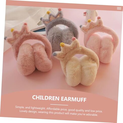SAFIGLE Winter Earmuffs Crown Headband Faux Rabbit Fur, Thick Warm Ear Protector for Outdoor Cold Weather, Adorable Pink Ear Covers for Boys and Random Color in Saudi Arabia