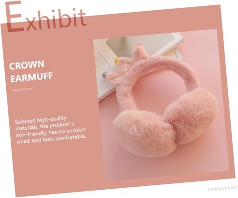SAFIGLE Winter Earmuffs Crown Headband Faux Rabbit Fur, Thick Warm Ear Protector for Outdoor Cold Weather, Adorable Pink Ear Covers for Boys and Random Color in Saudi Arabia