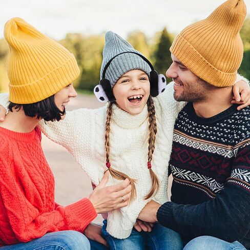 ’s Football Earmuffs Black White Plush Winter Warm Ear Covers Protective Ear Warmer for Boys Outdoor Cold Weather in Saudi Arabia