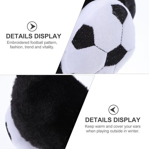 ’s Football Earmuffs Black White Plush Winter Warm Ear Covers Protective Ear Warmer for Boys Outdoor Cold Weather in Saudi Arabia