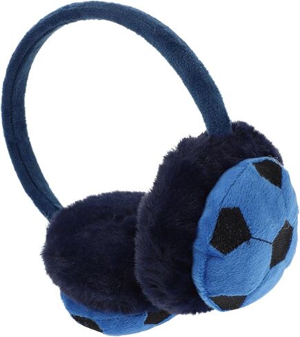 Boys Soccer Shape Earmuff Winter Ear Warmer Outdoor Cold Weather Warm-keeping Ear Cover Blue Black in Saudi Arabia