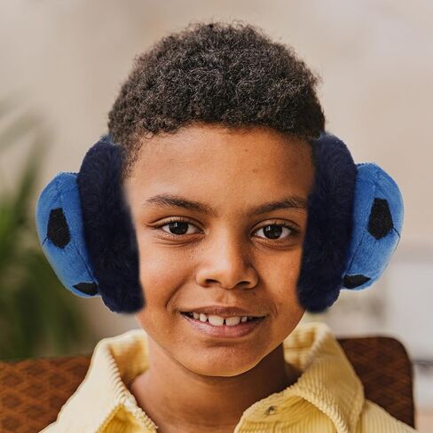Boys Soccer Shape Earmuff Winter Ear Warmer Outdoor Cold Weather Warm-keeping Ear Cover Blue Black in Saudi Arabia