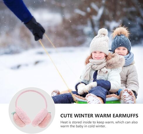 Baluue ’s Winter Earmuffs Plush Ear Warmer Soft Protective Ear Covers Pink Strawberry Design for Boys and Cold Weather Outdoor Use in Saudi Arabia