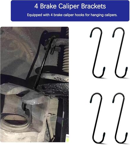 أداة ضغط فرجار الفرامل 4 خطافات، أداة ضاغط مكبس الفرجار مع سقاطة 360 درجة وأداة فرجار الفرامل أداة فرجار فرامل احترافية لمكبس رباعي مزدوج واحد، إصلاح فرامل سيارة شاحنة الدفع الرباعي in Kuwait