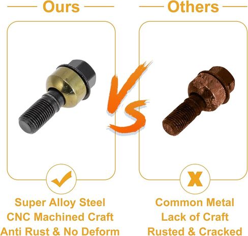 5 Pcs M14x1.5 Wheel Lug Stud for Porsche 718 Boxster 2.0L/H4 2.5L 2017 Front Rear Wheel Stud Bolt Set No.WHT006978 Alloy Steel Black in Kuwait