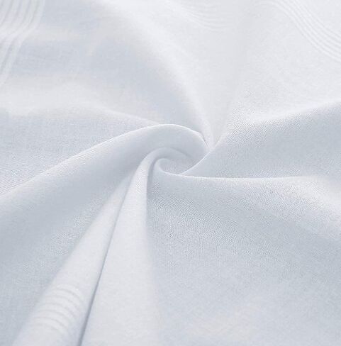 Premium Men’s White Handkerchiefs – 65% Polyester, 35% Cotton Blend hankies for mens – Durable, Soft, and Absorbent hankerchief machine wash (Permanent Press) in Saudi Arabia