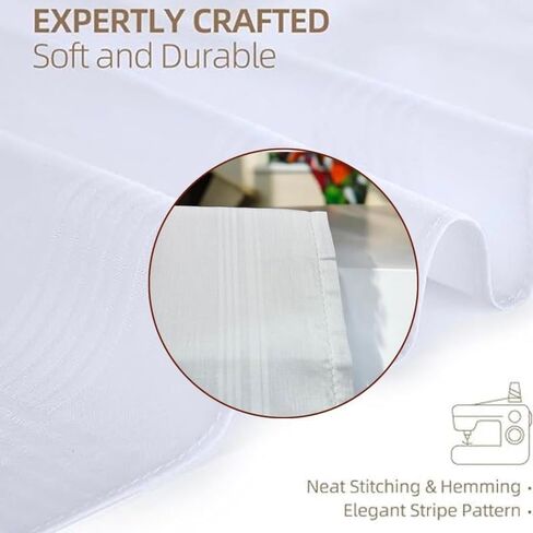 Premium Men’s White Handkerchiefs – 65% Polyester, 35% Cotton Blend hankies for mens – Durable, Soft, and Absorbent hankerchief machine wash (Permanent Press) in Saudi Arabia