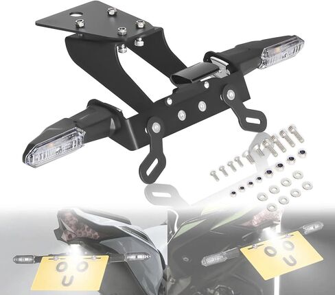 Ninja ZX10R Fender Eliminator مع مجموعة إشارة الانعطاف LED - الذيل الخلفي مرتب متوافق مع 2016-2025 ZX-10R /2017-2025 NINJA ZX-10RR لوحة ترخيص جبل قوس مجهزة الضوء (الدخان) in Kuwait