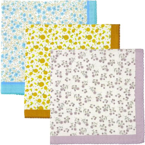 3 Pack 100% Cotton Bandanas for Women 21x21 inches - Assorted Floral Printed Head Scarves, Kerchiefs Set in Saudi Arabia