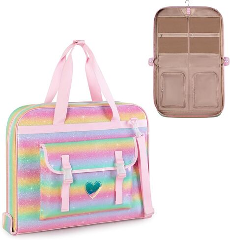 Dance Garment Bags for Dancers with Multiple Pockets and Hanging Loops, Dance Costume Garment Bag for Girls, Pink in Saudi Arabia
