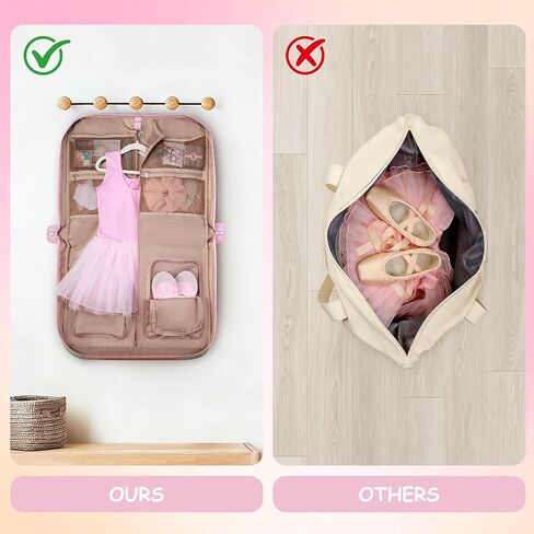 Dance Garment Bags for Dancers with Multiple Pockets and Hanging Loops, Dance Costume Garment Bag for Girls, Pink in Saudi Arabia