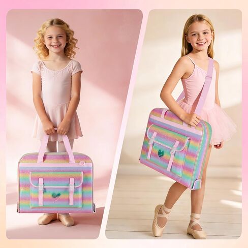 Dance Garment Bags for Dancers with Multiple Pockets and Hanging Loops, Dance Costume Garment Bag for Girls, Pink in Saudi Arabia