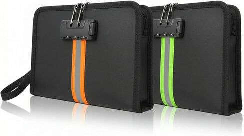 2 Pcs Fireproof Money Bag with Lock and Zipper, 8.2 x 5.7 x 1.1 Inch Waterproof Money Bag Waterproof Cash Storage Pouch Suitable for Cash, Mobile Phones, Keys, Credit Cards, Passports in Saudi Arabia