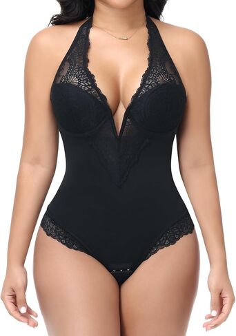 SHAPERIN Sexy Lace Bodysuits for Women Tummy Control Shapewear Built in Bras Corset Body Suit Going Out Outfits in Saudi Arabia