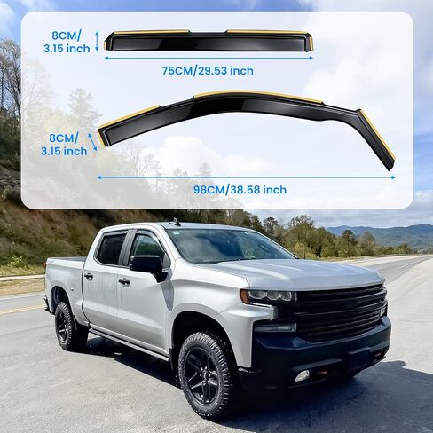 Upgrade in-Channel Rain Guards for Chevy Silverado/GMC Sierra 1500 2019-2026, Side Window Guard Shade Deflectors Compatible with Chevy Silverado/GMC Sierra 1500 Accessories 2019-2026 in Saudi Arabia