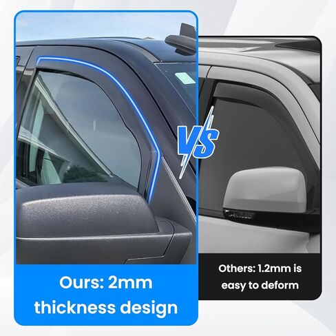Upgrade in-Channel Rain Guards for Chevy Silverado/GMC Sierra 1500 2019-2026, Side Window Guard Shade Deflectors Compatible with Chevy Silverado/GMC Sierra 1500 Accessories 2019-2026 in Saudi Arabia