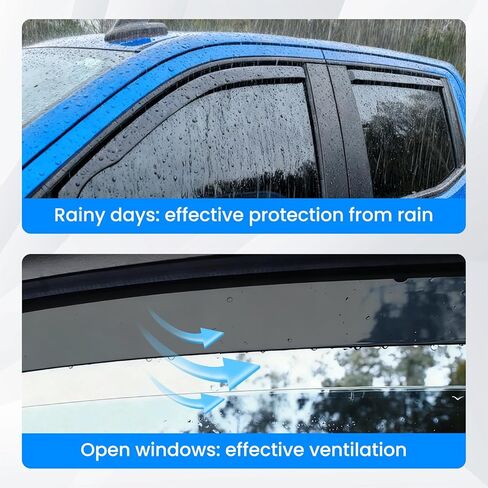 Upgrade in-Channel Rain Guards for Chevy Silverado/GMC Sierra 1500 2019-2026, Side Window Guard Shade Deflectors Compatible with Chevy Silverado/GMC Sierra 1500 Accessories 2019-2026 in Saudi Arabia