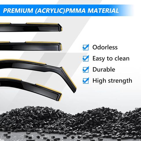 Upgrade in-Channel Rain Guards for Chevy Silverado/GMC Sierra 1500 2019-2026, Side Window Guard Shade Deflectors Compatible with Chevy Silverado/GMC Sierra 1500 Accessories 2019-2026 in Saudi Arabia