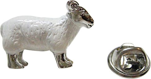 Kiola Designs White and Silver Toned Sheep Lapel Pin in Saudi Arabia