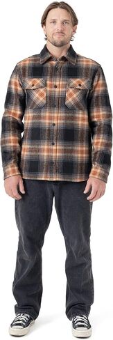 Dakine mens Brusven Shirt Jacket – Brushed Flannel With Fleece Backing, Snap Front, Dual Chest Pockets in Saudi Arabia