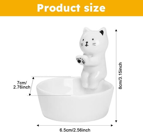 Kitten Candle Holder, Cute Cartoon Cat Candlestick Handmade Scented Candle Sticks Holder Decor Cat Lover Gifts Ca-t Home Decor Candlestick (Not Included Candles)(Color:White) in Saudi Arabia