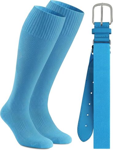 Cooraby Baseball Socks and Belt Combo Youth Boys Adjustable Softball Football Socks and Elastic Baseball Belts for Boys Girls in Kuwait