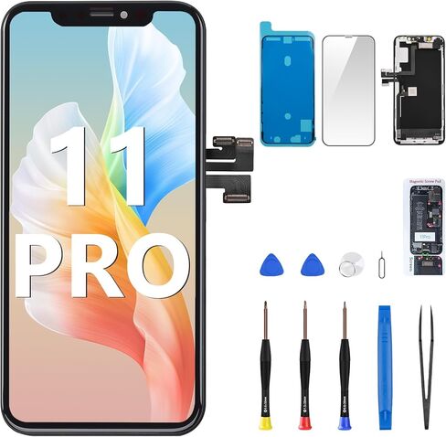 لفون 11 برو شاشة LCD استبدال كيت 5.8 "3D شاشة تعمل باللمس إطار محول الأرقام الجمعية الكاملة مع سماعة الأذن مكبر الصوت الاستشعار لاصق مقاوم للماء أدوات إصلاح كاملة ل A2160 A2217 A2215 in Saudi Arabia