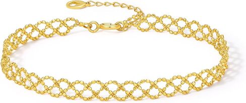 18K Solid Gold Link Bracelet for Women, Real Pure Gold Jewelry Dainty Mesh Chain Bracelet for Girlfriend Couples Mom Gifts in Saudi Arabia