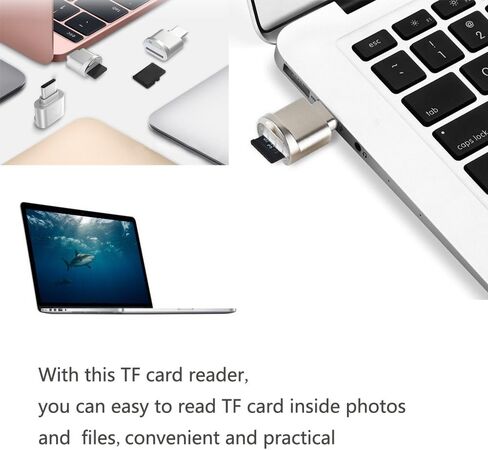 Sanpyl Type C TF Card Reader, Ultra Small Aluminum Alloy OTG Reader with Plug & Play Design for Easy Photos Files Transfer, Portable Adapter in Saudi Arabia