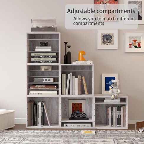 منظم فارز البريد، منظم ملفات سطح المكتب الخشبي بحجم الحروف، لوازم مكتبية متينة لتخزين الورق مع أرفف قابلة للتعديل للمكتب، 5 مقصورات بيضاء in Kuwait