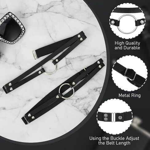 2 PCS Thigh Garter for Women, Adjustable Leg Garters for Thigh, Black Thighs Garters for Women for Cosplay, Spike Party in Saudi Arabia