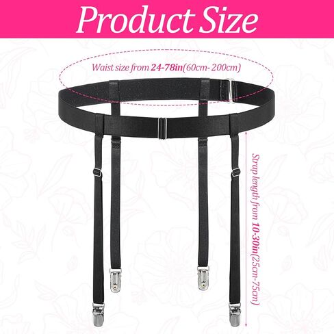 Women's Plus Size Thigh Garter Belts High Elastic Garter Belt, Adjustable Thigh Garters Belts Thighs High Stockings Black in Saudi Arabia