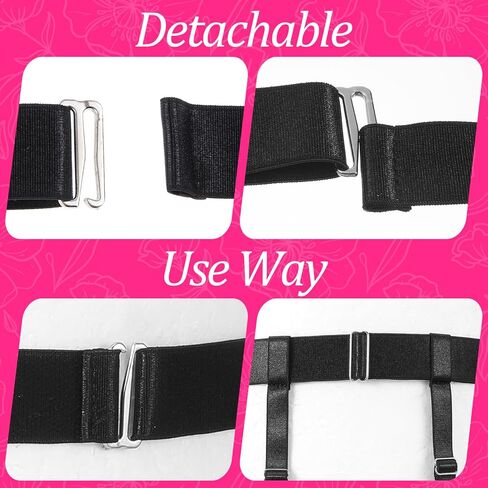 Women's Plus Size Thigh Garter Belts High Elastic Garter Belt, Adjustable Thigh Garters Belts Thighs High Stockings Black in Saudi Arabia