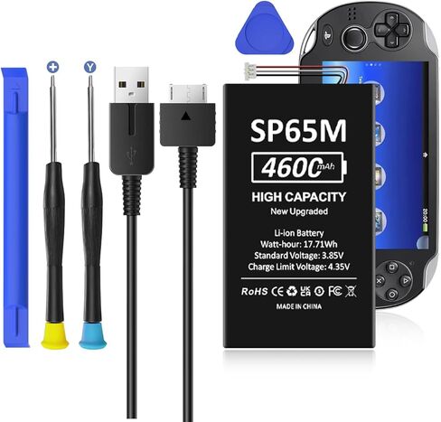 SHENMZ 4600mAh PS Vita 1000 Battery, 2026 Upgraded 0-Cycle + Tools | Replacement for PlayStation Vita PCH-1001/1006/PSV 1000 SP65M extends Usage time and Provides Safety Protection in Saudi Arabia