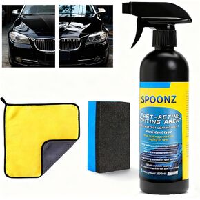 عامل طلاء سريع التأثير للسيارة 500 مل - بخاخ طلاء السيارة، وبخاخ تلميع، للعناية الخارجية بالسيارة وصيانة الخدوش - 17 أونصة (أسود) in Kuwait