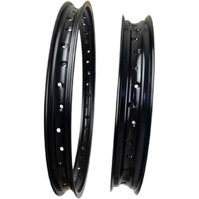 6061 Aluminum Motorcycle Front and Rear Rims Set - 2.15x19 Front, 1.60x21 Rear, 36 Spoke Holes, Black Finish in Saudi Arabia