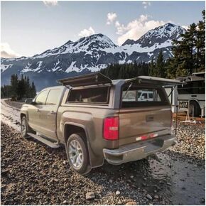 Aluminum Pickup Canopy Truck Topper Camper Hardtop with Tail Fin Compatible with GMC Canyon Sierra 1500 5.7ft 6.5ft in Kuwait
