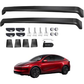 2025-2026 Tesla Model y Juniper Roof Rack Cross Bars 2 قطعة مجموعة رف الأمتعة الثقيلة 550 رطل سعة نظام حامل البضائع على السطح لرف الكاياك رف الدراجة على السطح حامل الأمتعة جسم من الألومنيوم in Kuwait