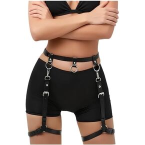 جوارب هالتر سوداء على طراز الشرير، سلسلة خصر قابلة للتعديل، إكسسوار عصري للسيدات، مثالية لحفلات الهالوين in Kuwait