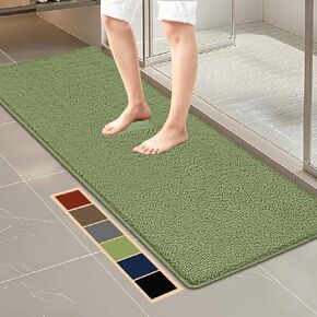 سجادة حمام من Bcoimo مقاس 24 × 17 مصنوعة من قماش شانيل - غير قابلة للانزلاق مع سجادة حمام داعمة، فائقة الامتصاص وقابلة للغسل في الغسالة، تصميم سريع الجفاف. مثالية لمناطق الاستحمام وحوض الاستحمام في الحمام in Kuwait